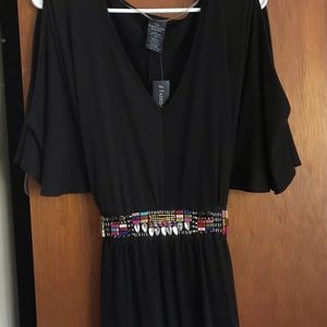 Black dress with beautiful adornment NWT